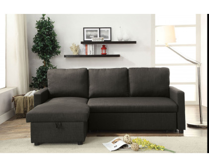 ACME - Hiltons Sectional Sofa in Charcoal Linen