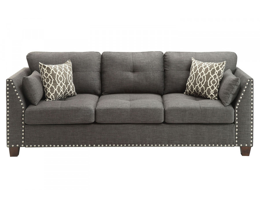 ACME - Laurissa Sofa with 4 Pillows in Light Charcoal