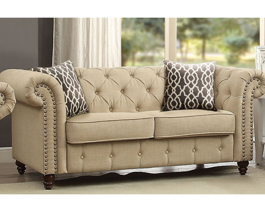 ACME - Aurelia Linen Loveseat