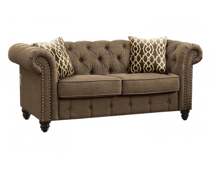 ACME - Aurelia Linen Loveseat