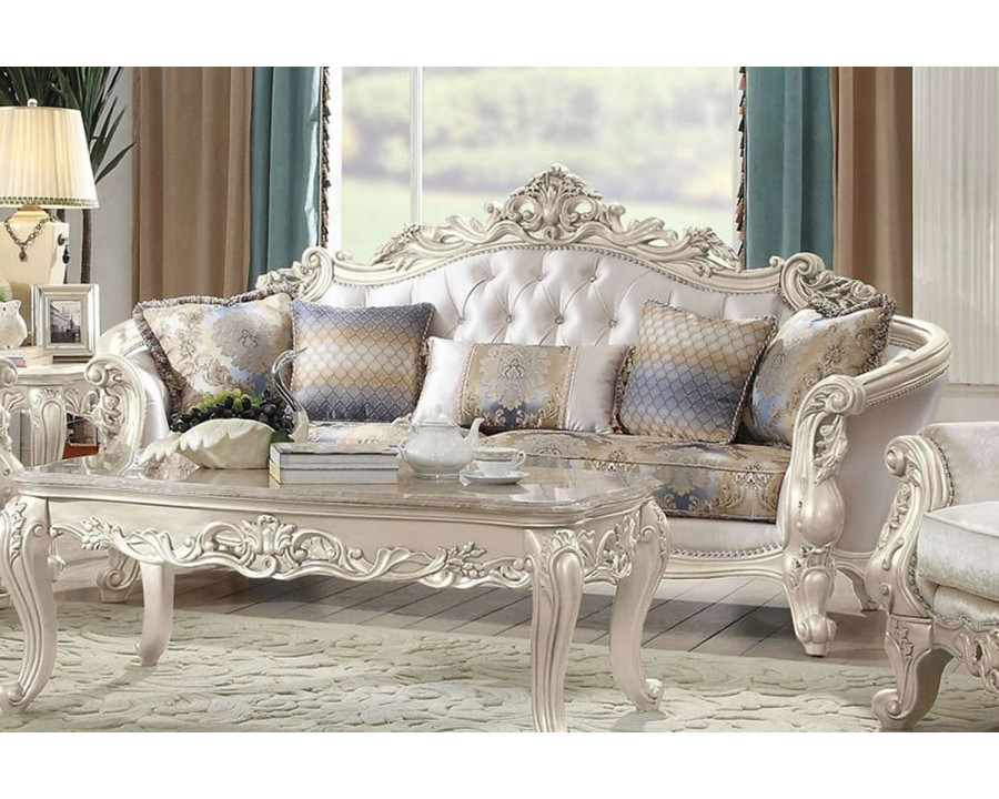 ACME - Gorsedd Sofa with 5 Pillows in Golden Ivory