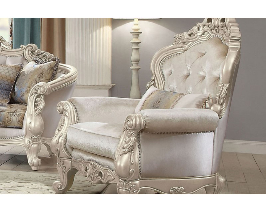 ACME - Gorsedd Chair with Pillow in Golden Ivory