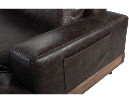 ACME - Silchester Sofa in Distress Chocolate/Oak