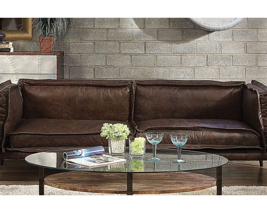 ACME - Porchester Sofa in Distress Chocolate