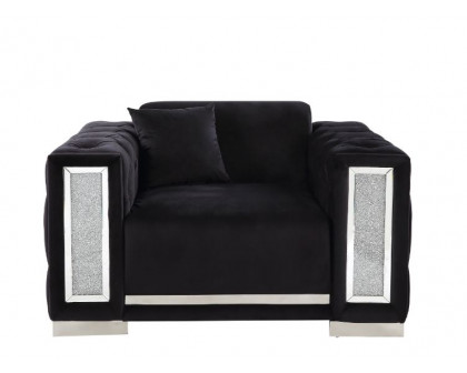 ACME™ Trislar Chair with Pillow (Same Lv01399) - Black Velvet