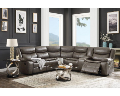 ACME Tavin Motion Sectional Sofa - Taupe Leather