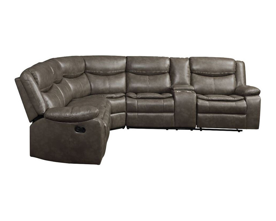 ACME Tavin Motion Sectional Sofa - Taupe Leather