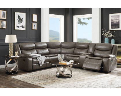 ACME Tavin Motion Sectional Sofa - Taupe Leather