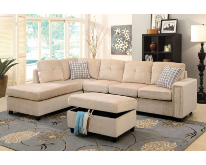 ACME - Belville Velvet Reversible Sectional