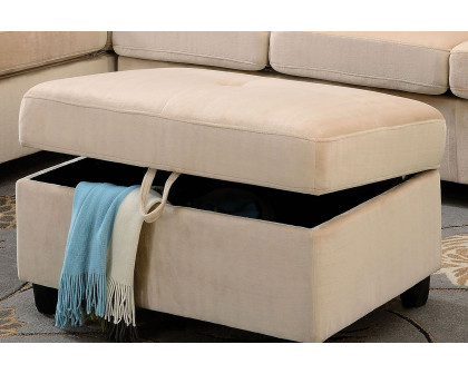 ACME - Belville Velvet Storage Ottoman