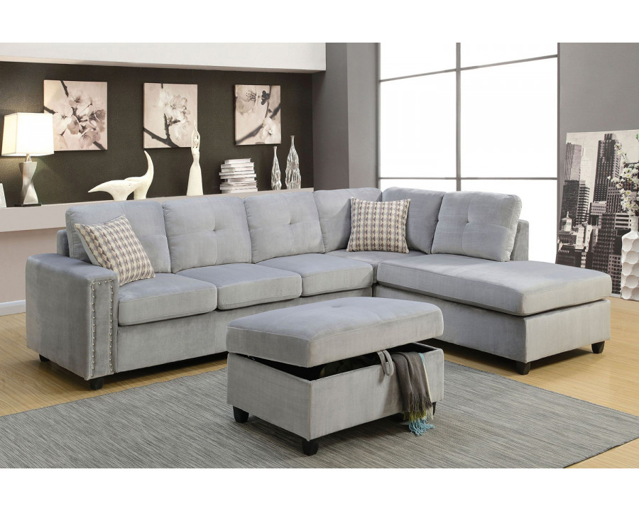 ACME - Belville Velvet Reversible Sectional