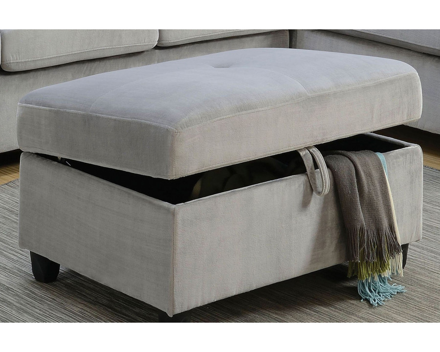 ACME - Belville Velvet Storage Ottoman