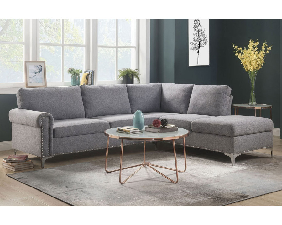 ACME - Melvyn Sectional Sofa in Gray