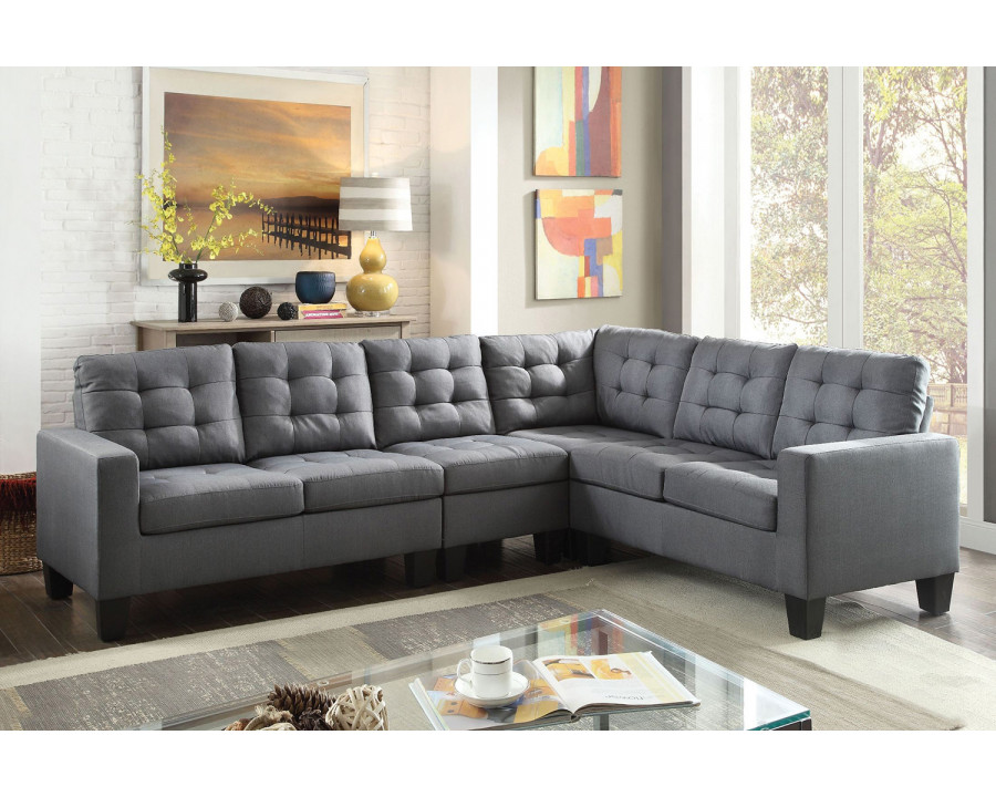 ACME - Earsom Sectional Sofa in Gray