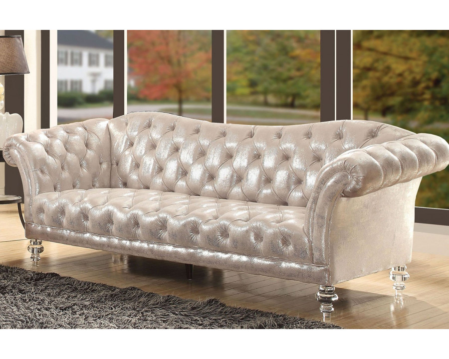 ACME - Dixie Sofa in Metallic Silver