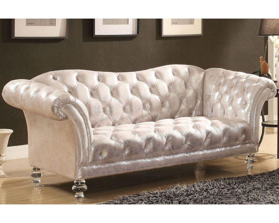 ACME - Dixie Loveseat in Metallic Silver