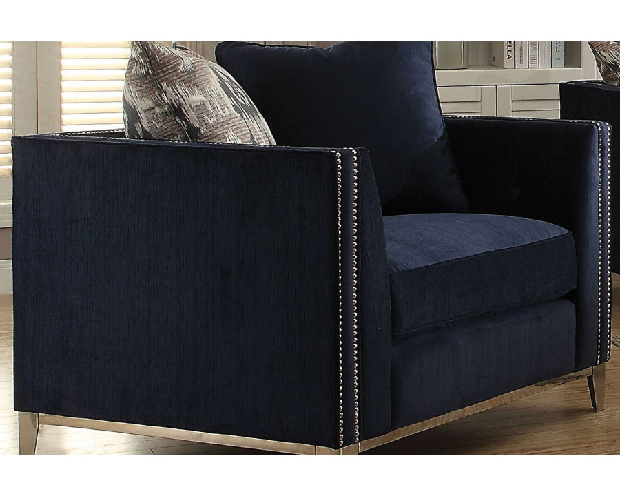 ACME - Phaedra Chair with 2 Pillows in Blue