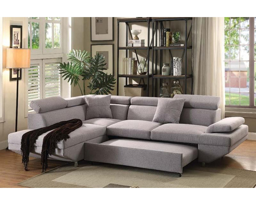 ACME - Jemima Sectional Sofa in Gray