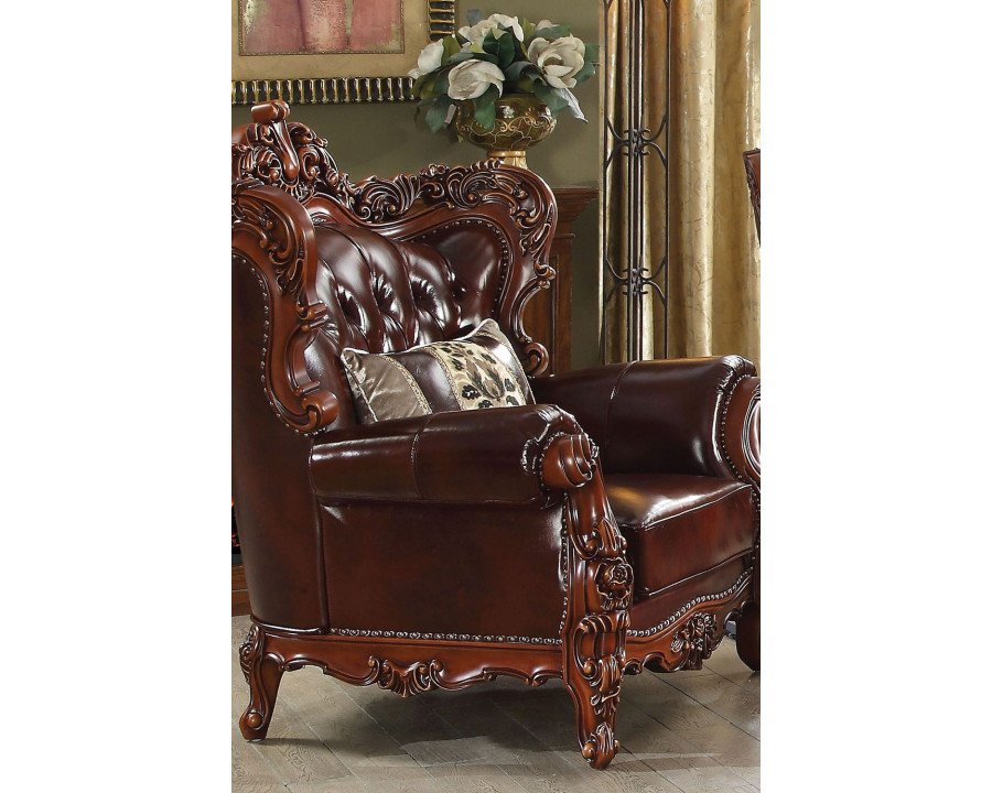 ACME - Eustoma Chair in Cherry Match/Walnut