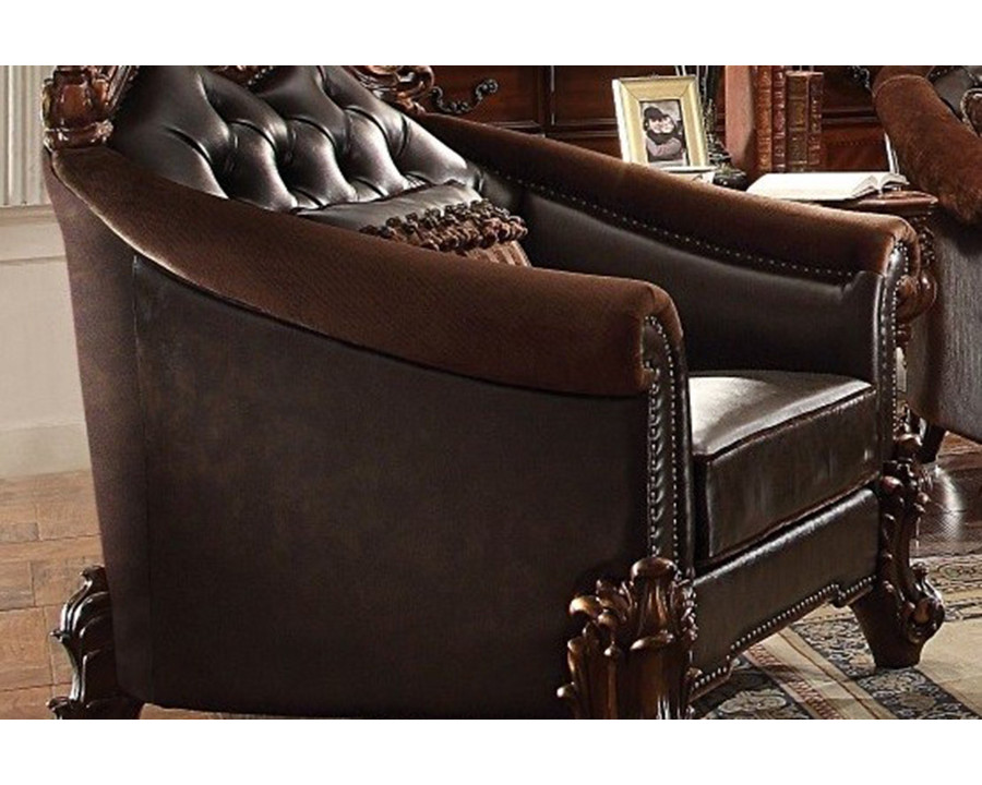 ACME Vendome II Chair with Pillow - Dark Brown/Cherry