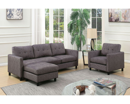 ACME - Ceasar Reversible Sofa & Ottoman in Gray