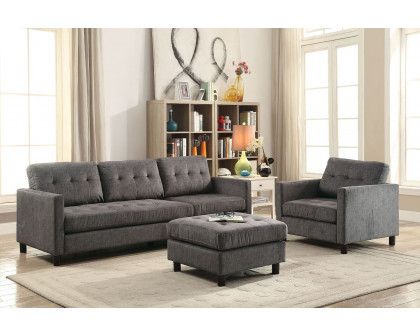 ACME - Ceasar Reversible Sofa & Ottoman in Gray