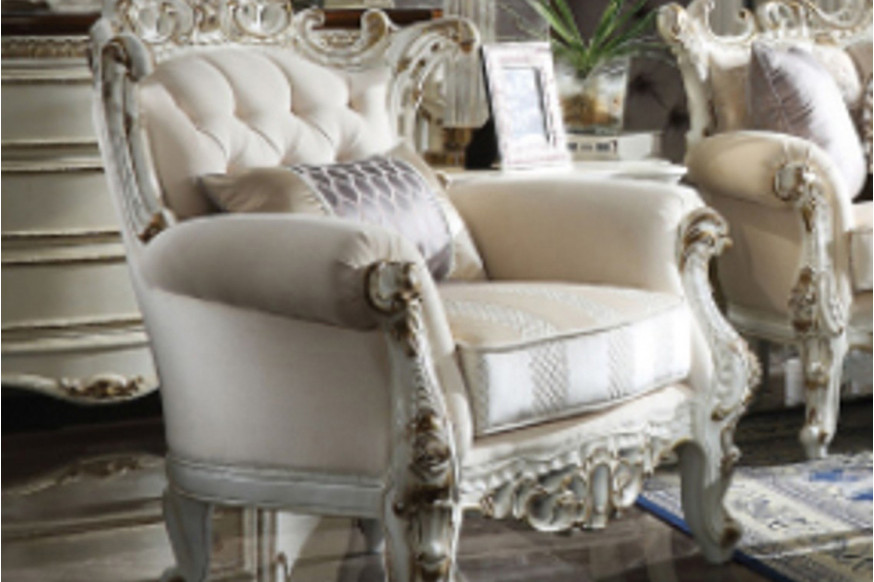 ACME™ Picardy II Chair with Pillow - Antique Pearl