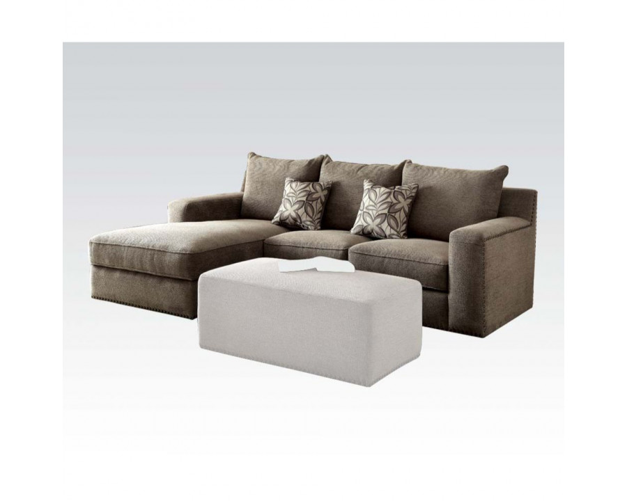 ACME - Ushury Sectional Sofa in Gray Chenille (2-Tone)