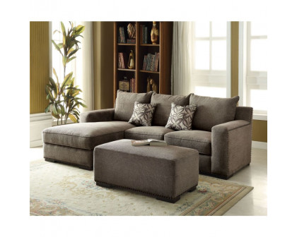 ACME - Ushury Sectional Sofa in Gray Chenille (2-Tone)