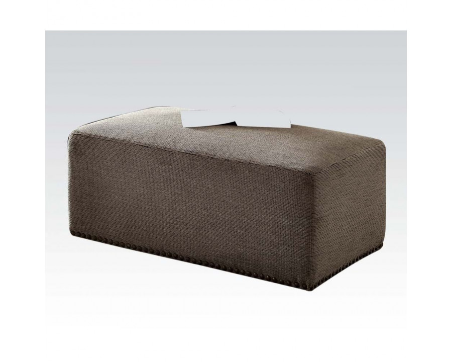 ACME - Ushury Ottoman in Gray Chenille (2-Tone)