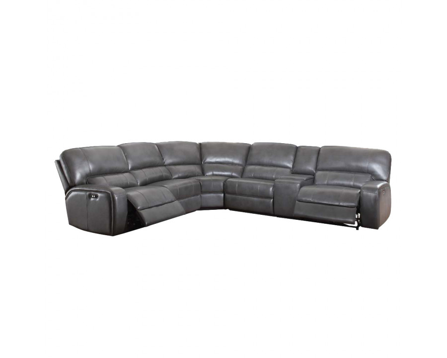 ACME Saul Power Motion Sectional Sofa - Gray-Aire, 127"L