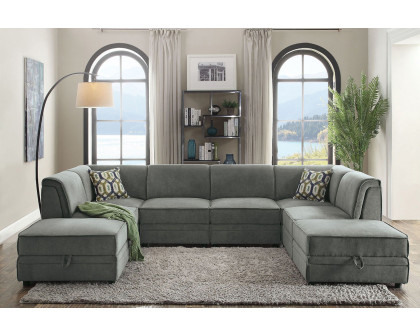 ACME - Bois Ottoman with Storage in Gray