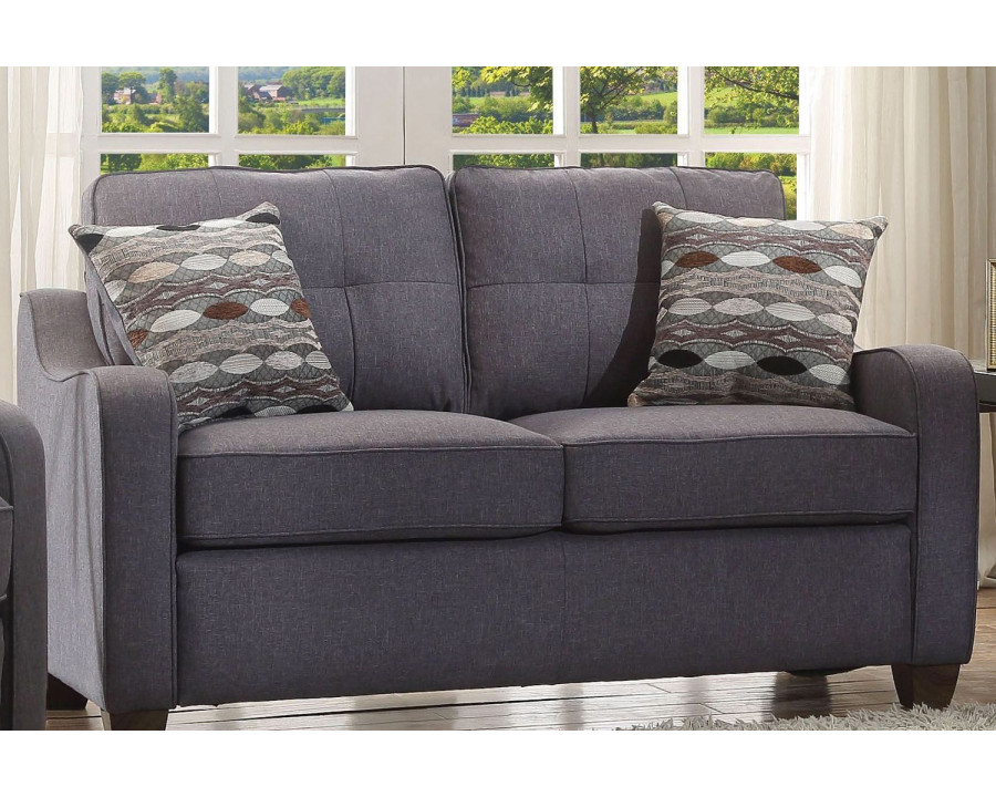 ACME Cleavon II Linen Loveseat - Gray