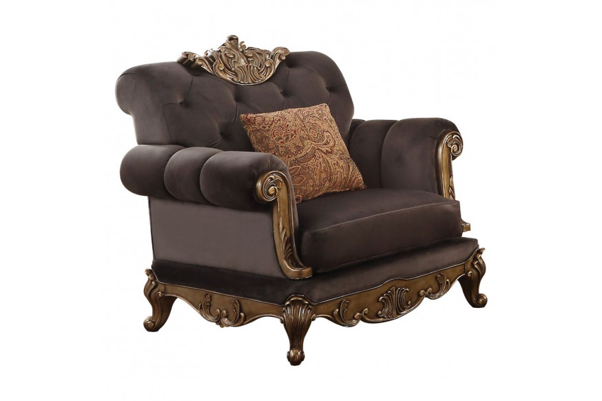 ACME™ Orianne Chair - Charcoal Antique Gold