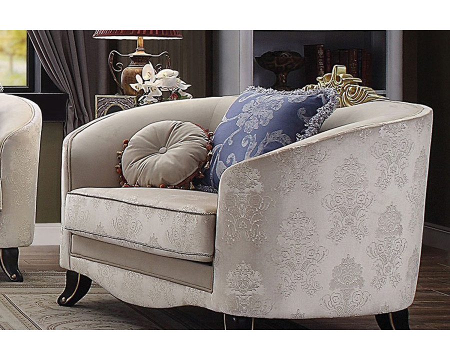 ACME - Sheridan Chair with 2 Pillows in Cream