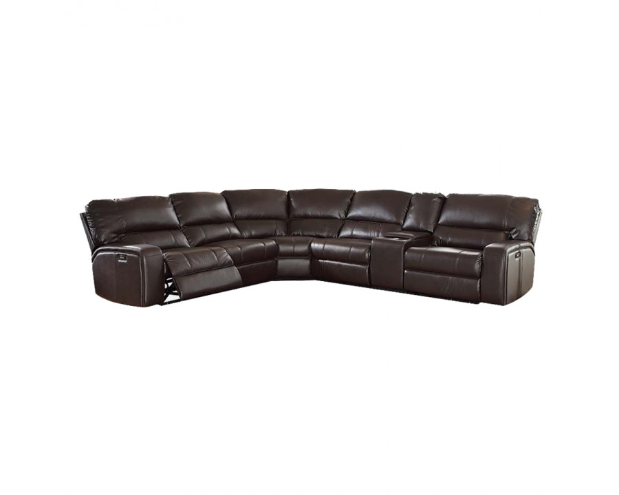 ACME Saul Power Motion Sectional Sofa - Espresso-Aire, 127"L