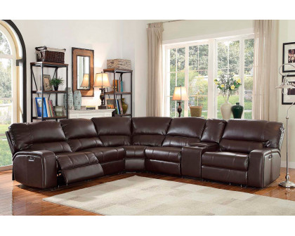 ACME Saul Sectional Sofa - Espresso Leather