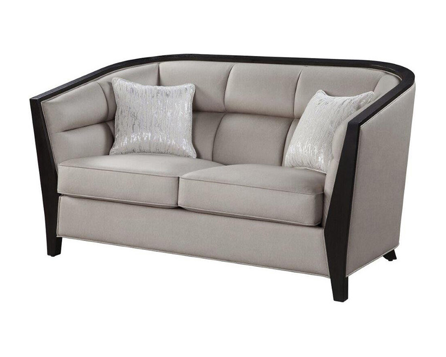 ACME - Zemocryss Loveseat with 2 Pillows in Beige