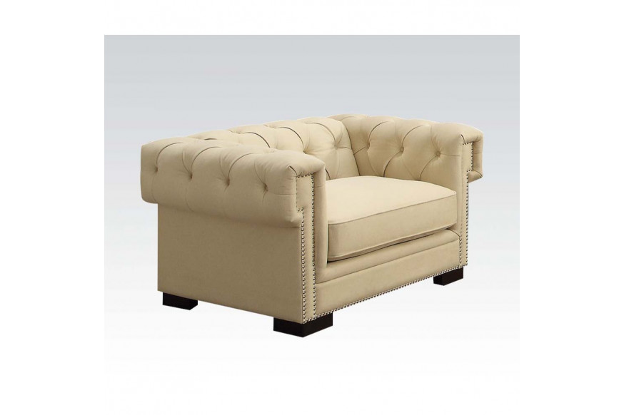 ACME™ Eulalia Chair - Cream Polished Velvet