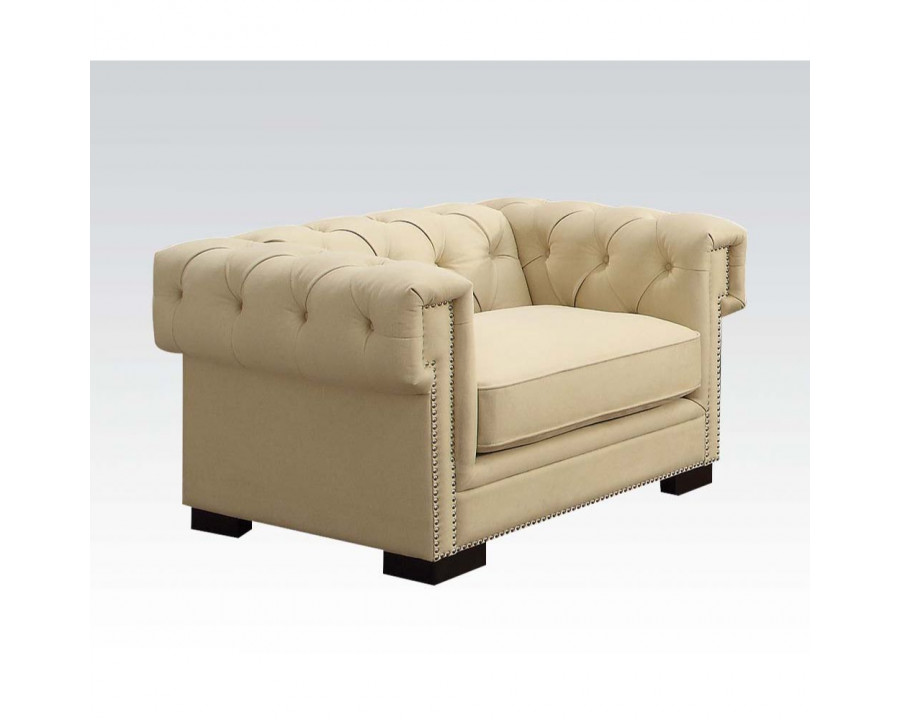 ACME - Eulalia Chair in Cream Polished Velvet