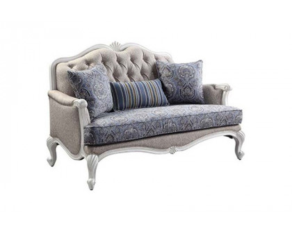 ACME - Ciddrenar Loveseat with 3 Pillows in White