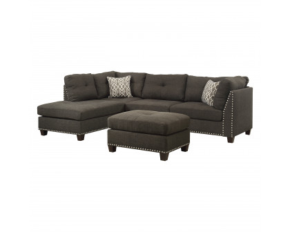 ACME - Laurissa Sectional Sofa and Ottoman with 2 Pillows