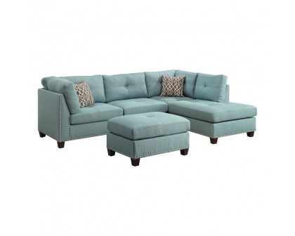 ACME - Laurissa Sectional Sofa and Ottoman with 2 Pillows