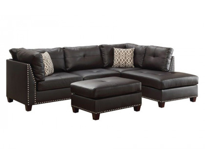 ACME - Laurissa Sectional Sofa and Ottoman with 2 Pillows