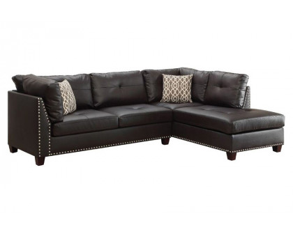 ACME - Laurissa Sectional Sofa and Ottoman with 2 Pillows