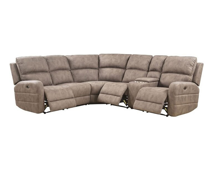 ACME - Olwen Power Motion Sectional Sofa in Mocha Nubuck