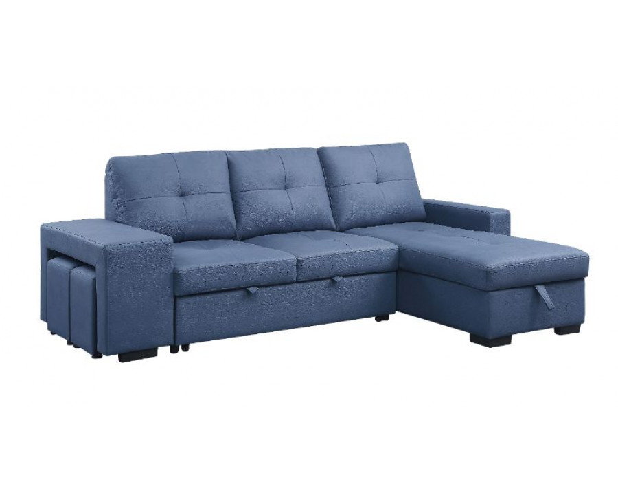 ACME - Strophios Sectional Sofa in Blue