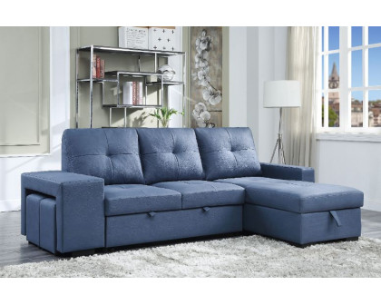 ACME - Strophios Sectional Sofa in Blue