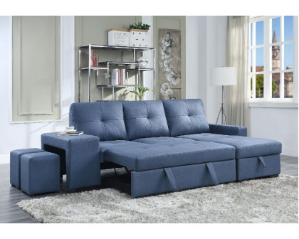 ACME - Strophios Sectional Sofa in Blue