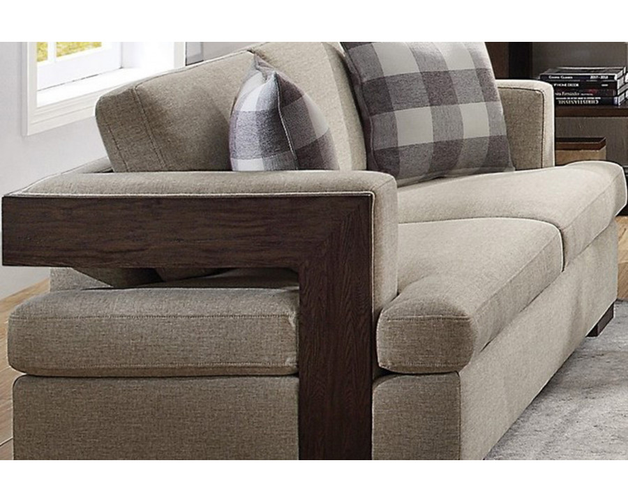 ACME - Niamey Loveseat with 2 Pillows in Walnut